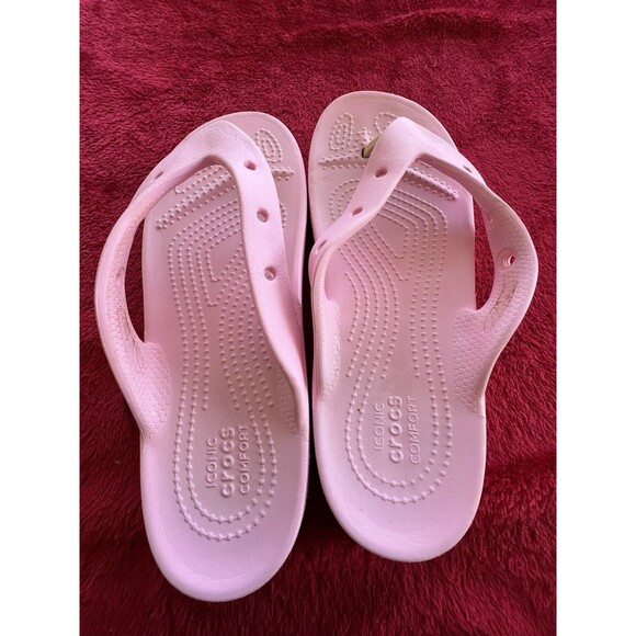 Crocs Women's Classic Platform Flip Flop Sandals Women Size 8 Pink - Picture 3 of 8
